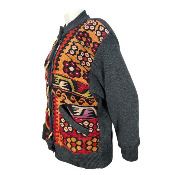 Vintage Leather & Kilim Product by SAO Wool Jacket Sz Large Unisex - Picture 7 of 11